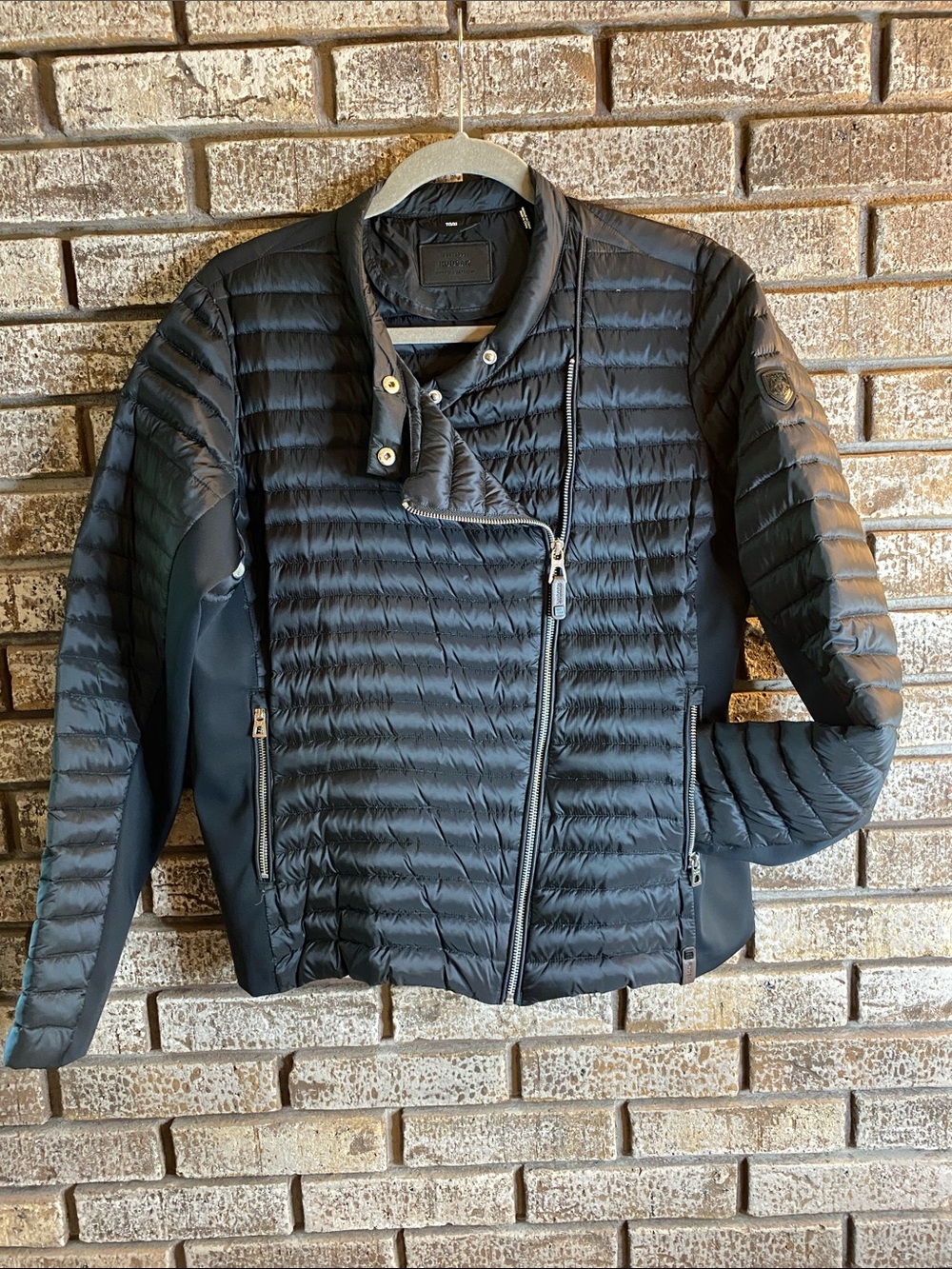 Rudsak L/XLBlack Quilted Moto Women's  Three Season Lightweight Down Jacket